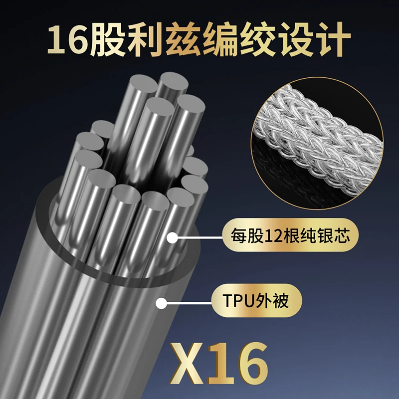 Cavo di bilanciamento in argento sterling Cavo per microfono XLR Cavo audio per febbre per amplificatore di potenza CD