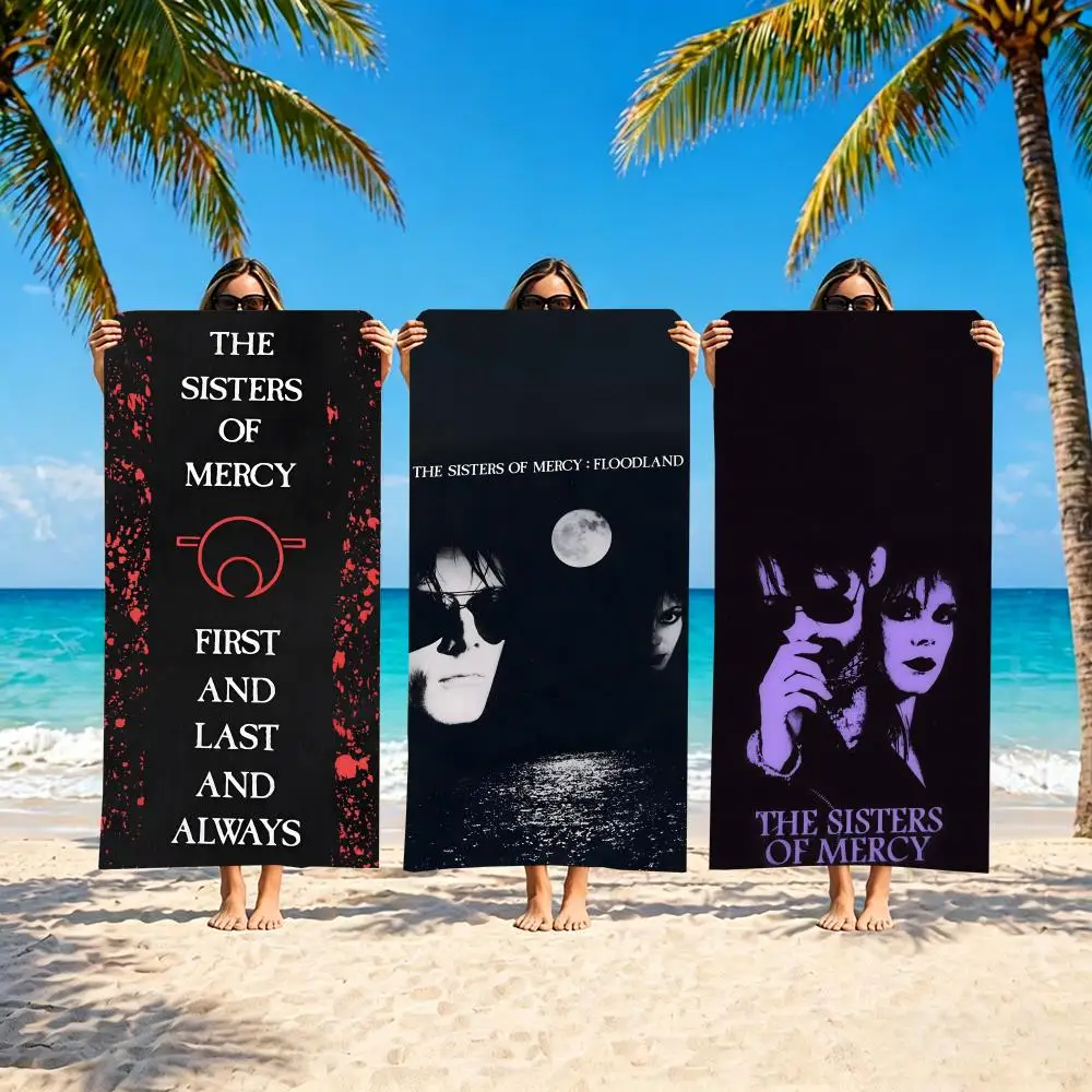 T-The Sisters of Mercy Towel Serviette de plage en microfibre, séchage rapide, sans sable, fibres ultra fines, super douce.