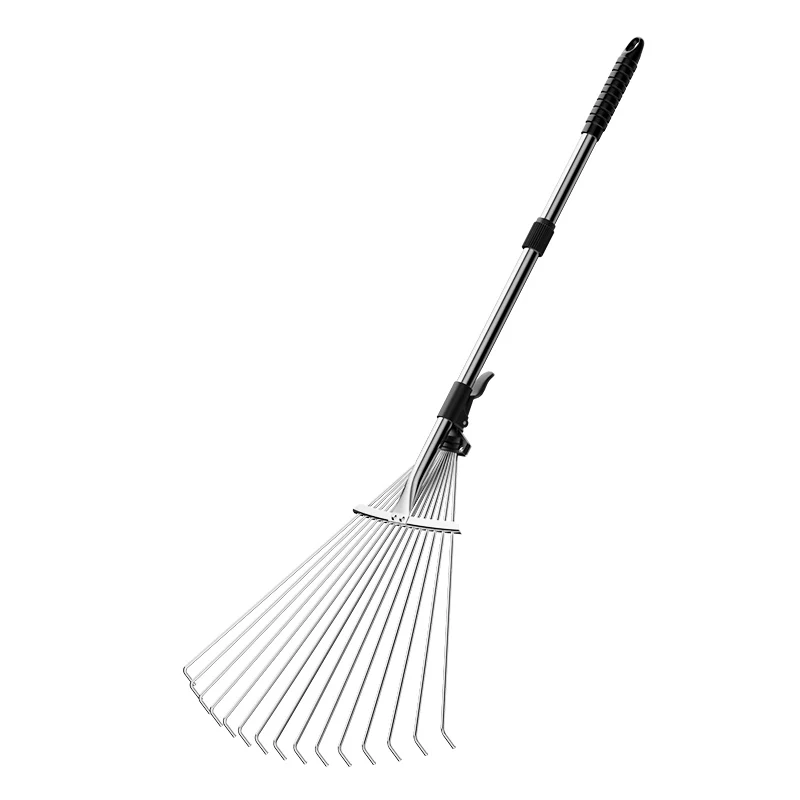Râteau de jardin rétractable en acier inoxydable, outils de petite taille pour plantes en pot de fleurs, plantation en plein air, jardin domestique,