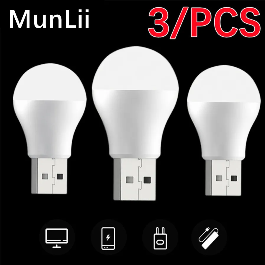 USB Night Light LED Lamp Eye Protection Reading Light Computer Reading Lamp Mobile Power Charging Book Lamps