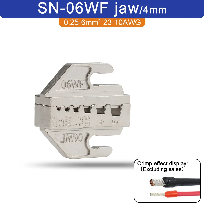 1 stks SN Krimptang Kaak (Breedte 4 mm/Tang 190 mm) Poederlegering Voor TAB 2.8 4.8 6.3 XH2.54 Plug Isolatie Buis Terminal Gereedschap
