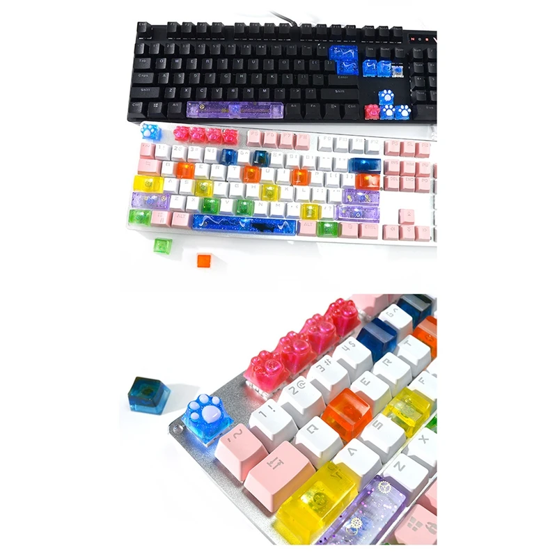 DIY Set Manual Mechanical Gaming Keyboard Keycaps Resin Clavier Silicone Molds Keycap Mold For Art Epoxy Handmade Crafts