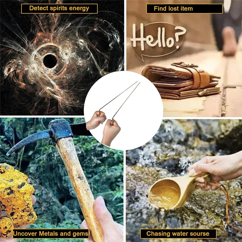 【Hot Cake】Copper Way Rod Set And Pendulum Plate Set With Mat And Quartz Crystal Witch Wand For Divination