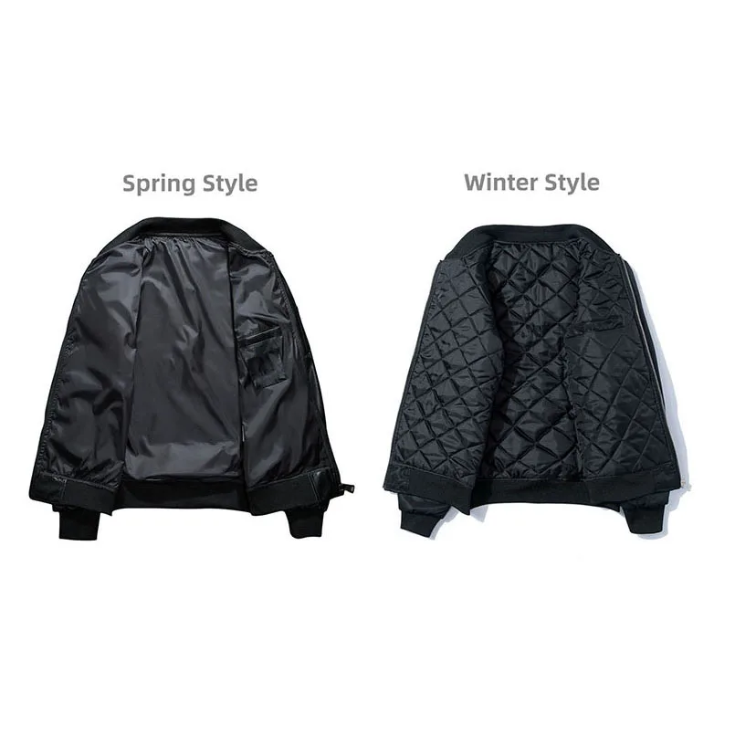 Bomber Jacket Men Vintage Motorcycle Military Coat Spring Winter Padded Casual Pilot Male Clothing 4XL 5XL