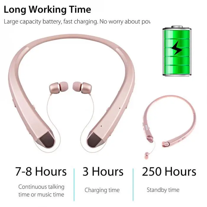 Sports Bluetooth Headset HBS910 Portable Hanging Neck Wireless Sports 4.1 in-ear Hard Hanging Headset for Iphone Xiaomi