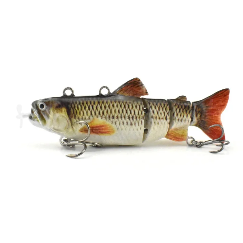 Mini small gram weight 20g/90mm LED light automatic swimming bait, propeller multi-section fish recycling USB