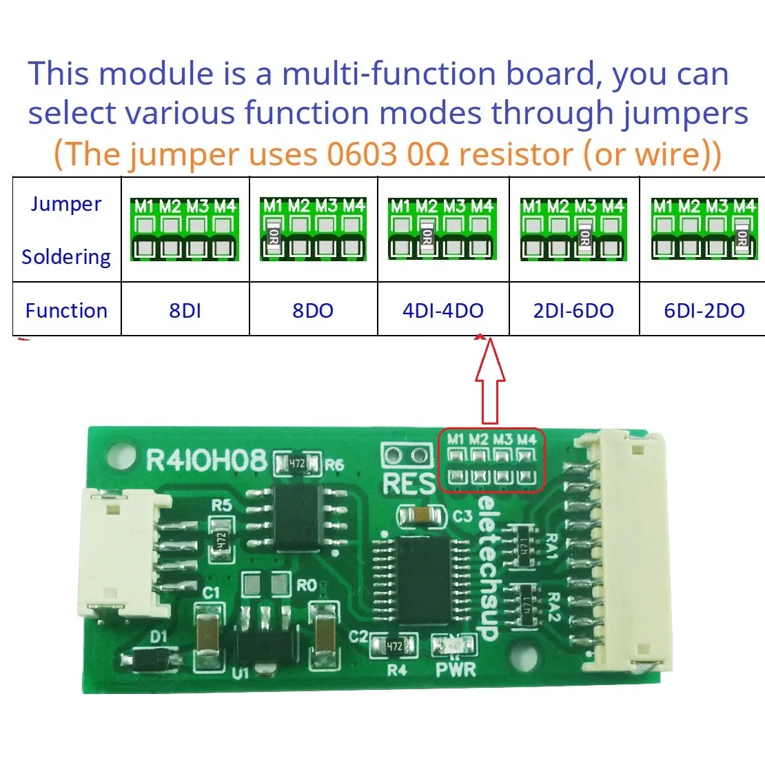 8DI 8DO 4DI-4DO 2DI-6DO 6DI-2DO Multipurpose RS485 Digital Input Output Module for Arduino mini PLC IO Dilator DC 12V 24V