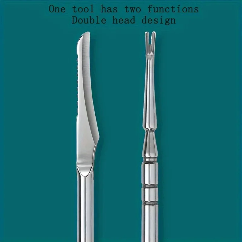 مجموعة احترافية للعناية بالأظافر - مقص بشرة من الفولاذ المقاوم للصدأ، مقص مائل، سكاكين باديكير، أداة دفع الجلد الميت، أدوات مانيكير