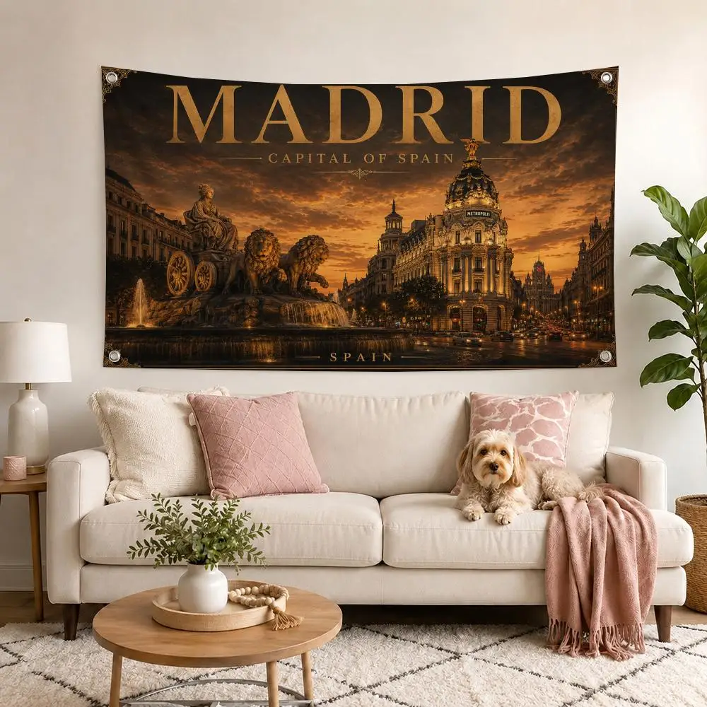 Global City Travel Landmark Collection Decor Garage Flags for Bedrooms Outdoor Decor Tapestry Flaga Advertising Barber Shop
