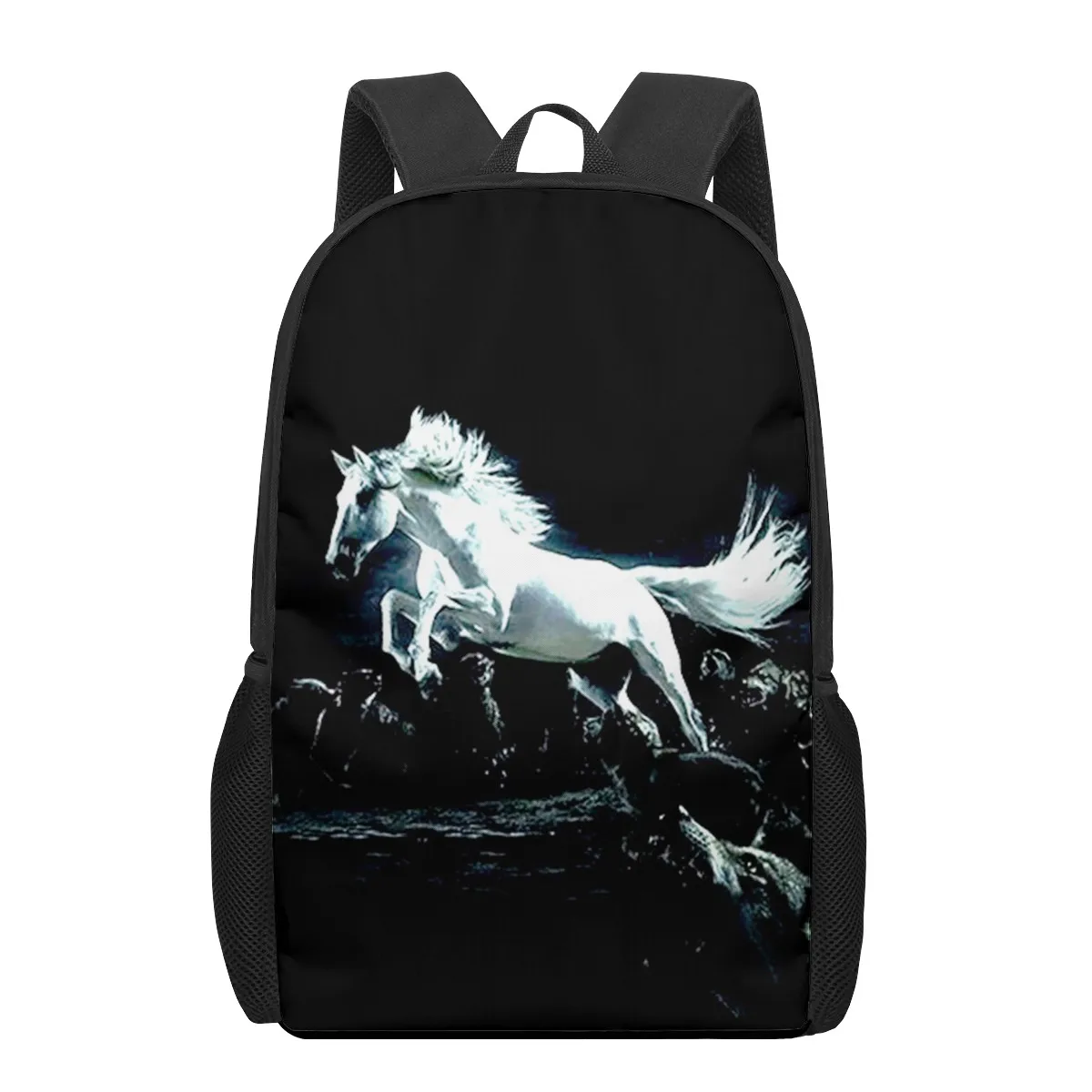 Cavalo padrão 3d saco de escola para crianças meninas meninos sacos de livro casuais crianças mochila meninos meninas mochilas grande capacidade