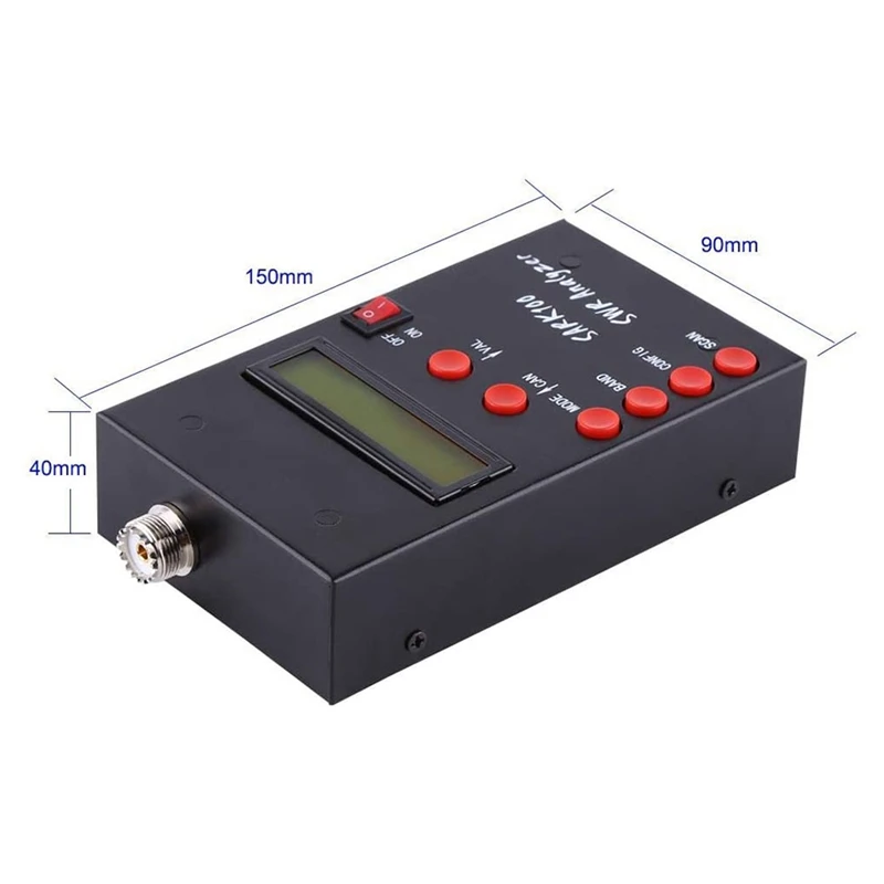 SARK100 Antenna Analyzer Meter 1-60MHz Shortwave SWR Antenna Analyzer with 1.0 to 9.99 SWR Usable Measurement Range