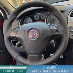 Customized Car Steering Wheel Braid Cover Hand Sewing Microfiber Leather For Fiat Bravo Doblo Opel Combo Grande Punto Linea Qubo