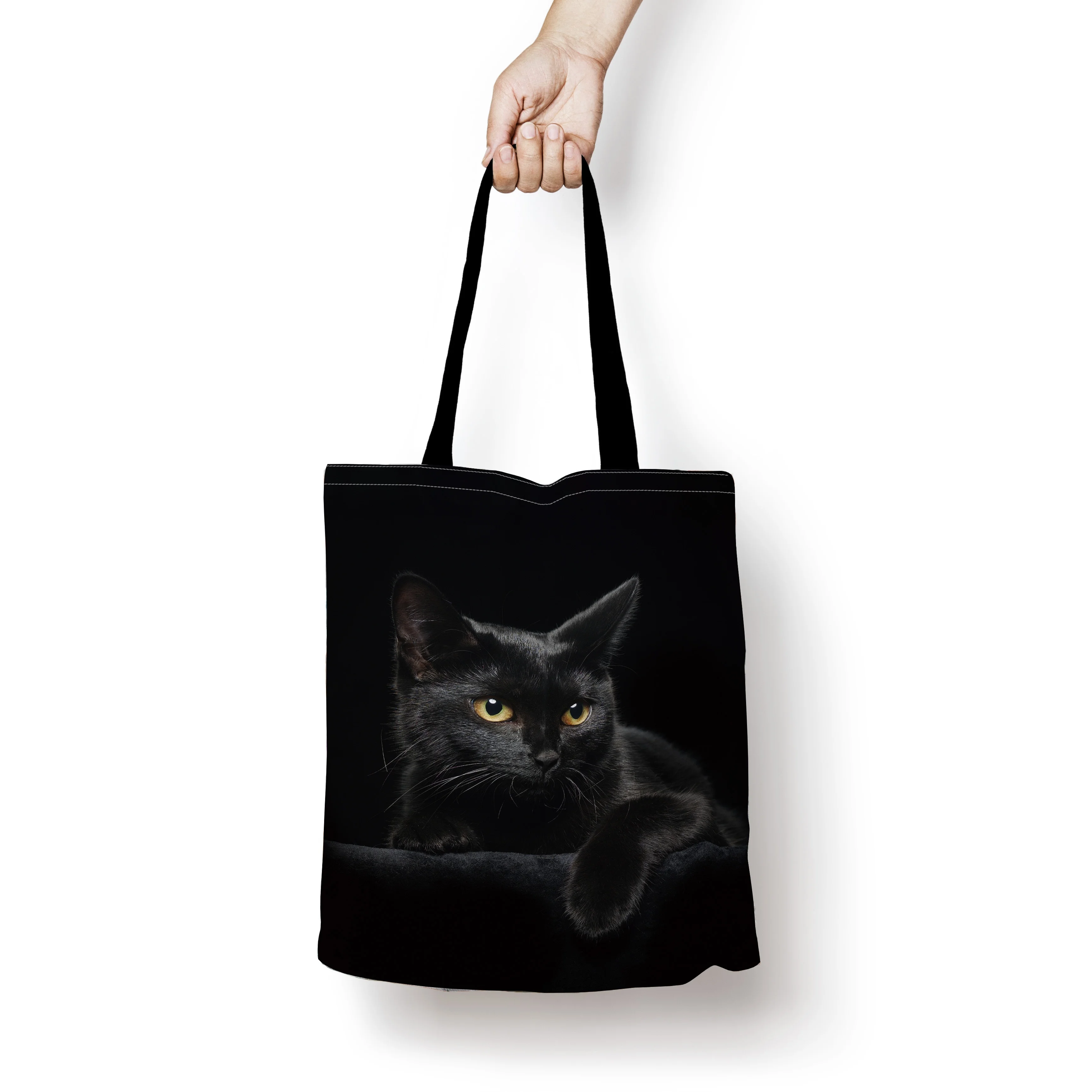 Black Cat Pattern Shoulder Bag Trendy and Lightweight Shopping Bag with Versatile Storage Options Fashion Large Capacity ToteBag