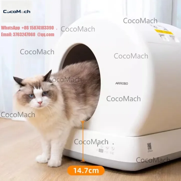 Smart Automatic Cat Litter Box with Video Camera Self-Cleaning Electric Cat Toilet 110V Pet Supplies