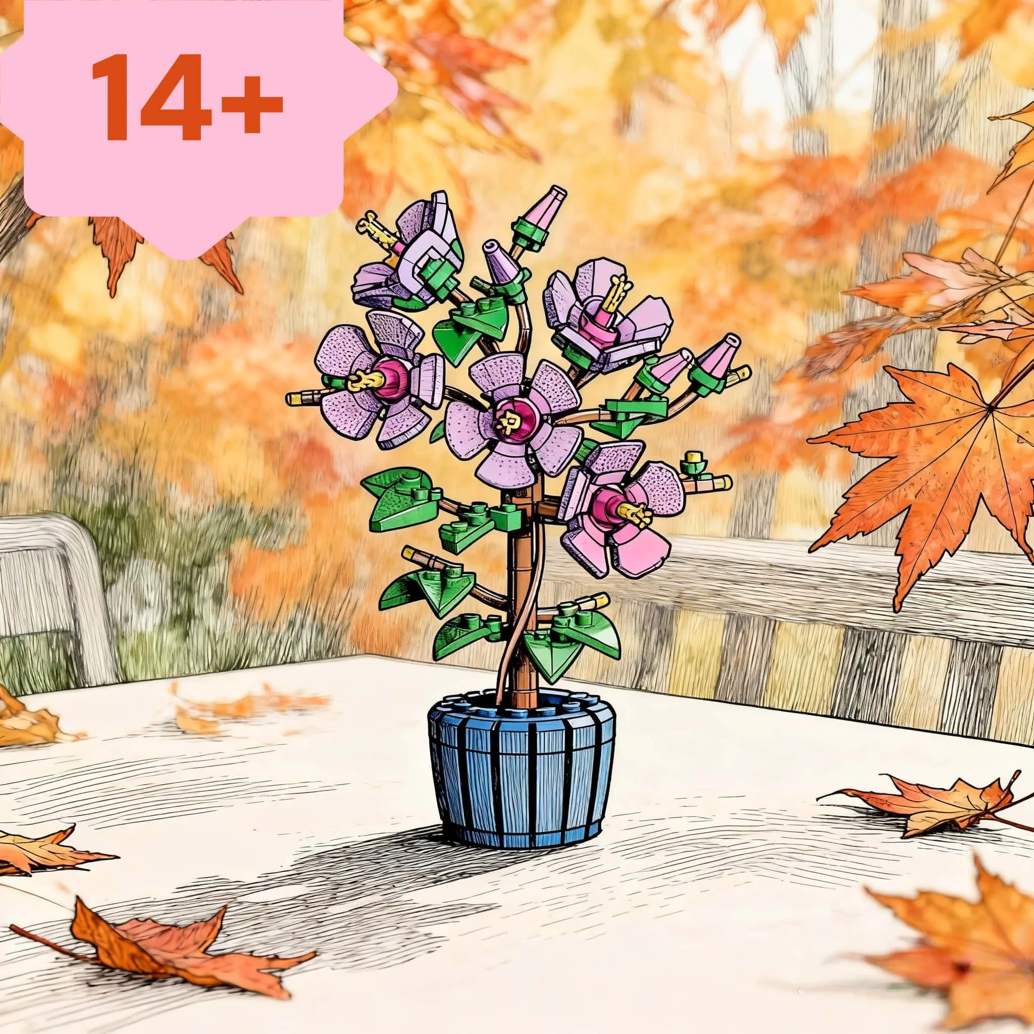 

MOC plant series 2026 new creative purple flowers funny cute model brick assembly toys home decoration adult gifts holiday gifts