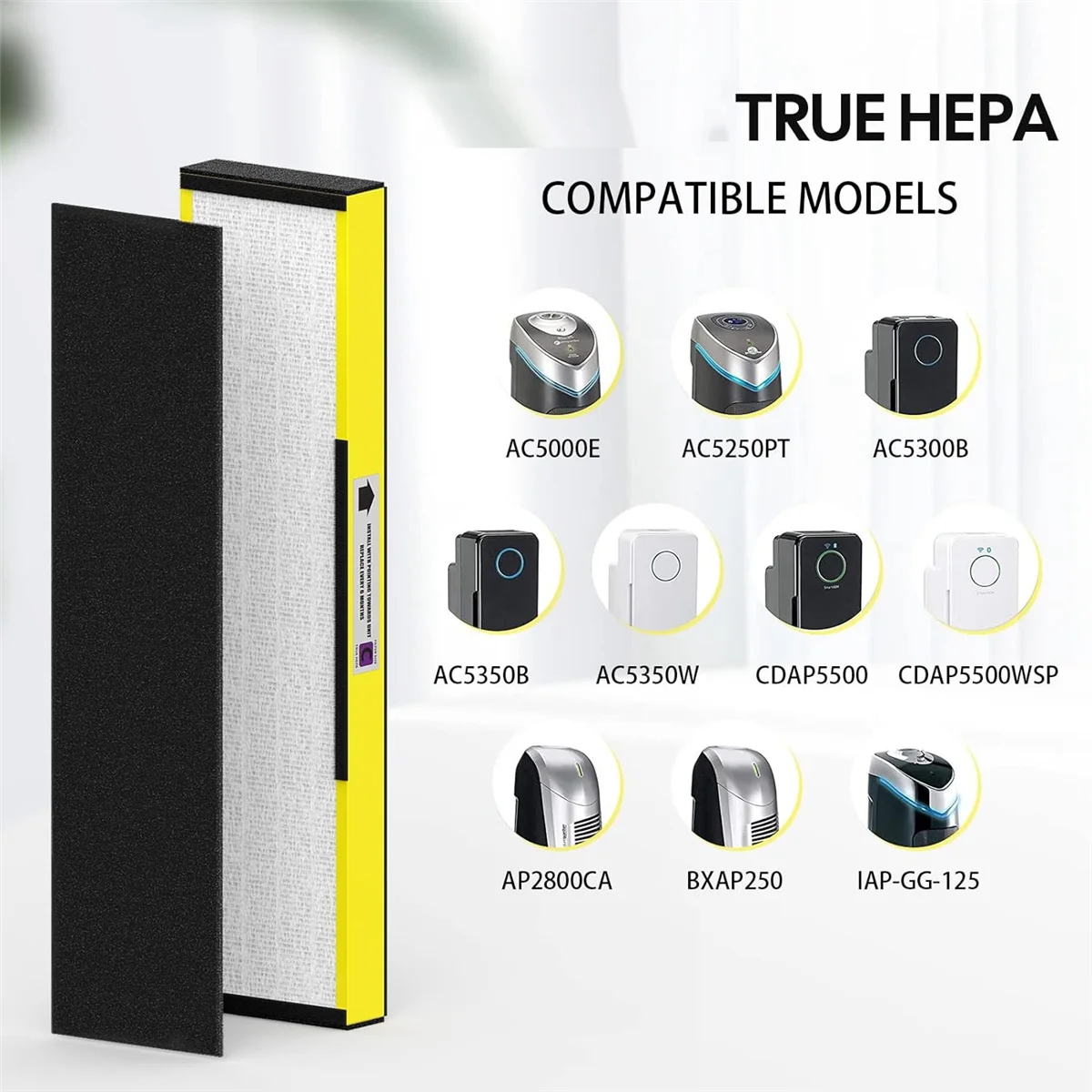 A14G-2 Pack FLT5000 فلتر بديل HEPA لجراثيم تنقية AC5000، AC5000E، AC5250PT، AC5350B، AC5350BCA، AC5350W