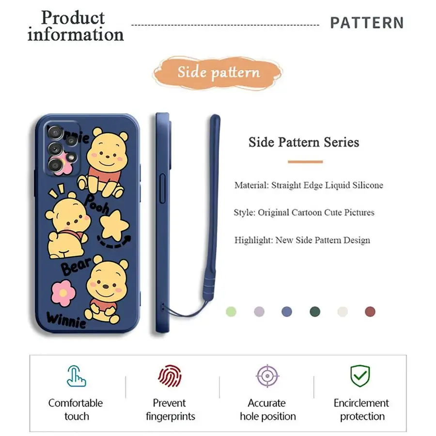 ديزني لطيف ويني حافظة لهاتف سامسونج جالاكسي A35 A15 A13 A14 A51 A36 A26 A24 A22 A52 A34 A16 A11 A12 غطاء ناعم #2