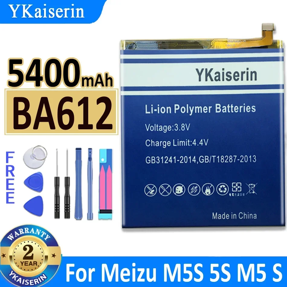 YKaiserin Battery for Meizu Note 5 M5 5S M5s/M3 M3s/M3 Note L681H M681H Battery BA621/ BA612/ BT15/ BT61/BT68 Phone Batteries