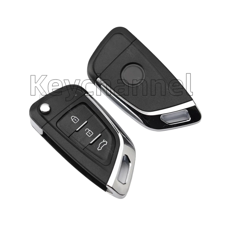 keychannel 1pcs 3 Buttons VVDI Knife Flip Key Shell XKKF03EN Remote Case Xhorse Universal Car Key Shell Without Battery Holder