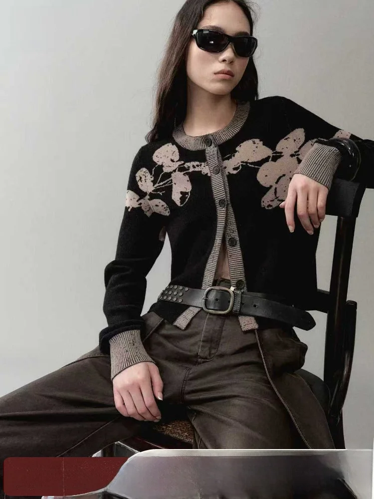 

Оригинальный вязаный кардиган Aosphere Sensation для ранней осени, с круглым вырезом, женский, модный, повседневный, из полиэфирного волокна