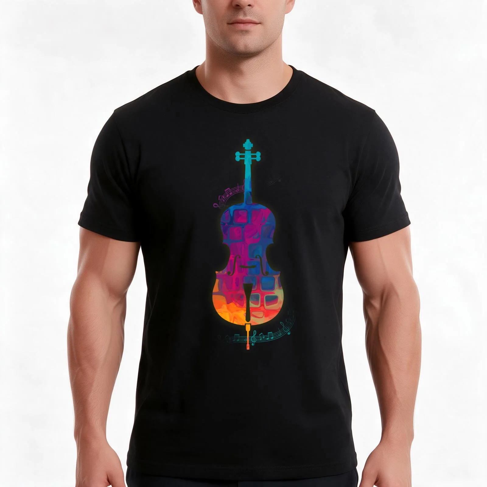 Cello Color T-Shirt Summer Casual Cotton Tee Oversized Streetwear Tops Vintage Graphic Print Loose Fit Short Sleeve