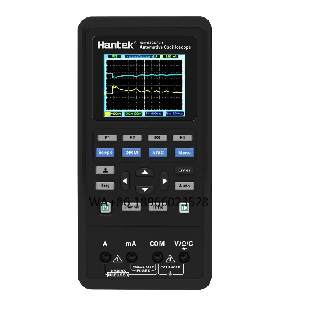 Hantek2D82 AUTO Oscilloscope 80MHz 250MSa/s Multifunction Automobile  Multimeter Signal Source Handheld 2CH Oscillos