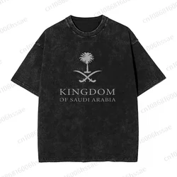 Kingdom Of Saudi Arabia Men's Vintage Short Sleeve T Shirts Hip Hop Cotton Tee shirt Summer T-shirt