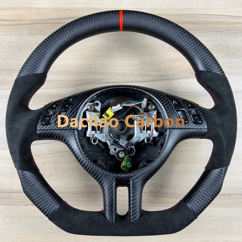 Real Carbon Steering Wheel For BMW E46 E53 E39 E38 325 316 318 320 330 2003 High Quality Leather Custom Style