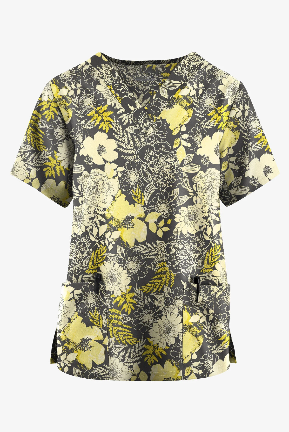 Healthcare Uniform Nurse Clinic Nursing flower Workwear Hospital T-shirt Tee Short Sleeve Blouse Carer Working Women Medical