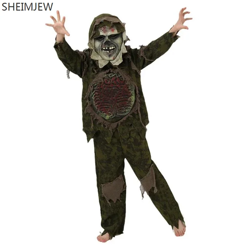 

Halloween Horror Swamp Monster Cosplay Costume Kids Carnival Terror Ghost Set Monster Large And Small Intestine Fear Disguise