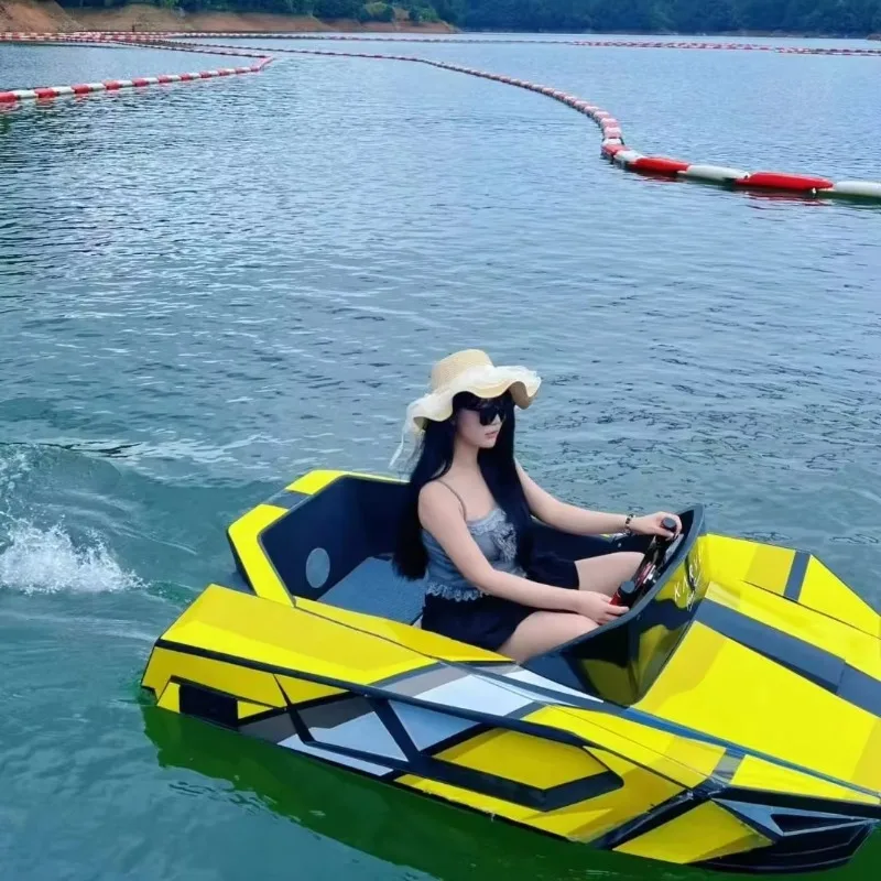 2025 Electric Water Jet Boat Fashionable Jet Ski Go-Kart New Inflatable E-Boat for Wave Surfing Water Amusement Facilities t001