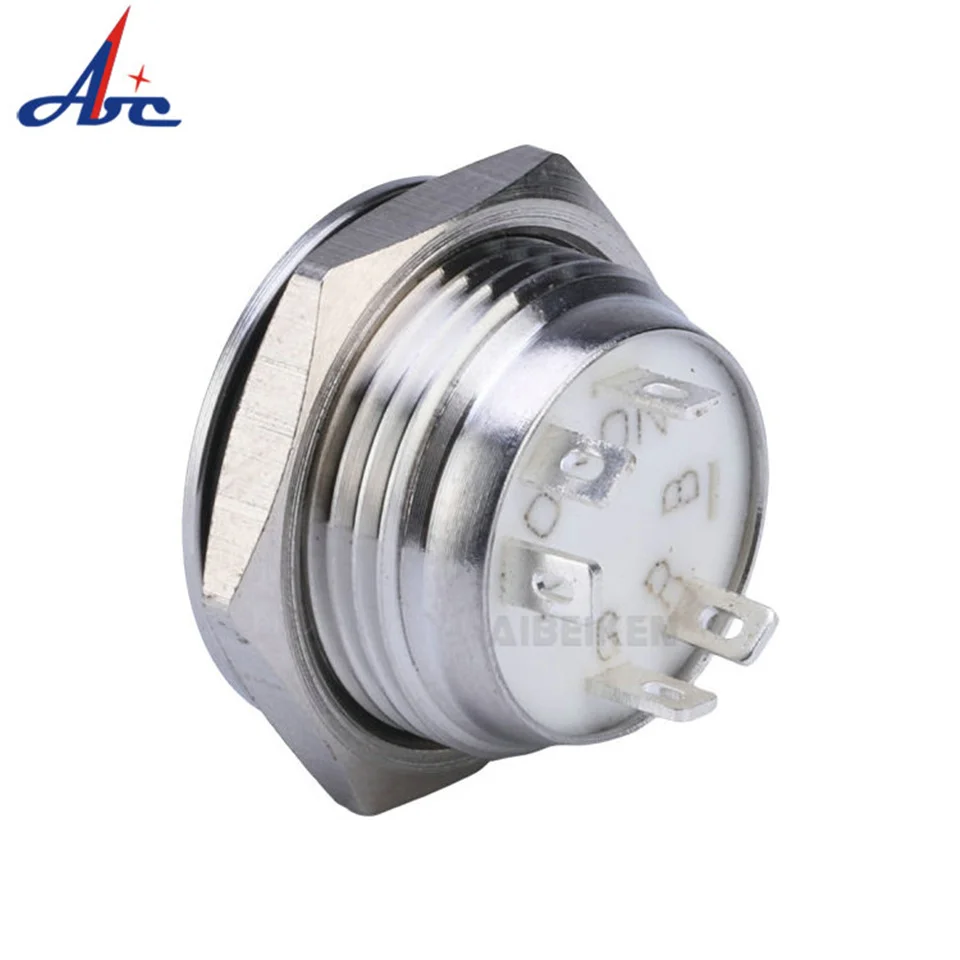 22/25/30MM Waterproof 3V/5V/12V/24V/220V Metal Black Momentary  Self-Locking Push Button Switch LED RB/RG/ RGB