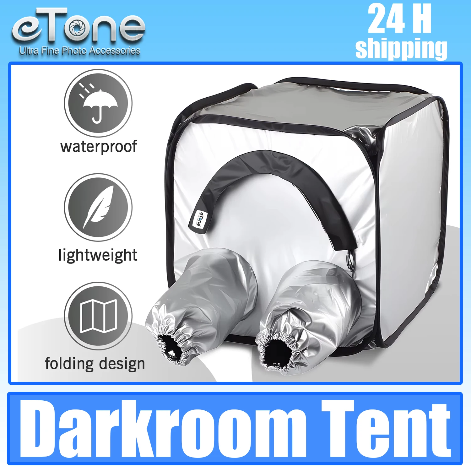 eTone Portable Darkroom Tent 4x5 5x7 Film Changing Room Developing Processing Equipment Quick Release 120 135 Roll Film Bag
