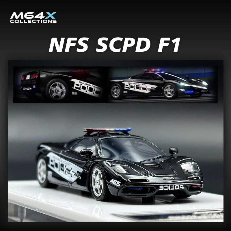 M64X In Stock 1:64 MCL F1 NFS Police SCPD Resin Diorama Car Model