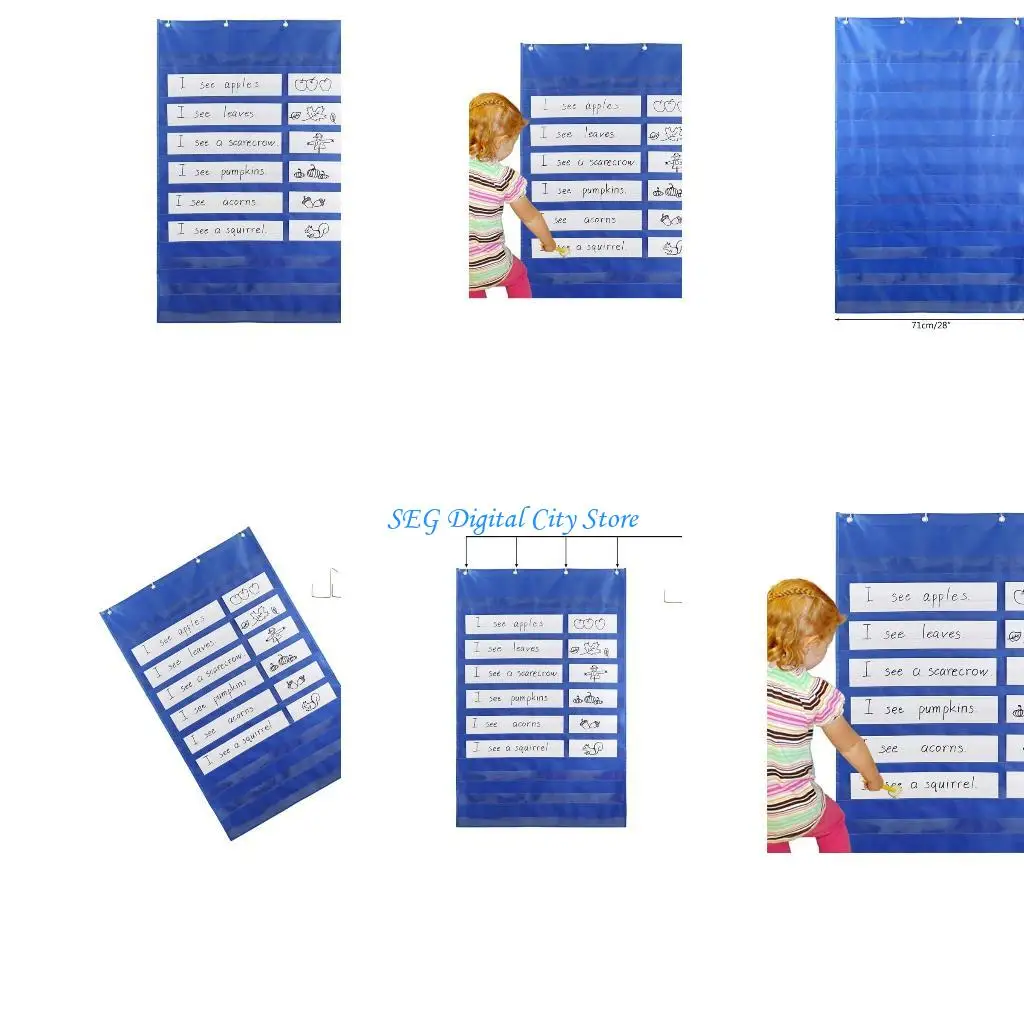 

U75B Teaching Hanging Bag with Hook Sentence Strips Holder Pocket School Supplies