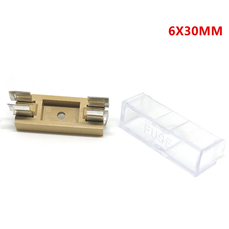 10Pcs Welding Linked Transparent Covered Fuse Holder For 5x20mm /6x30mm Glass Tube Fuse