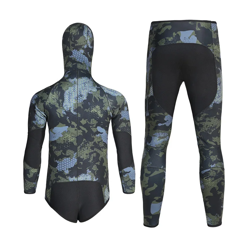 3.5MM Scuba Two Pieces UnderWater Hunting Spearfishing Keep Warm Snorkeling Drifting WetSuit Neoprene Kayaking Swim Diving Suit