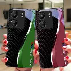 Creative Curve Double For Xiaomi Redmi 13C Note13 12 Pro Plus 5G Note 9 13T Pro POCO X6 F5 F6 Black Tempered Glass Phone Case