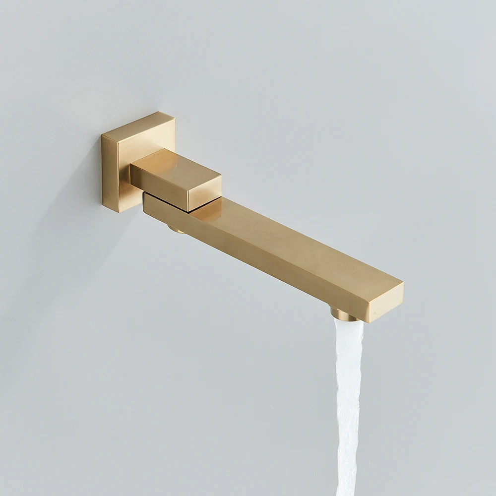 Chrome Brass Bath Tub Shower Mixer Bath Faucet Spout Wall Outlet Black Faucets Spout Replacement Spout - Can Not Work Separately