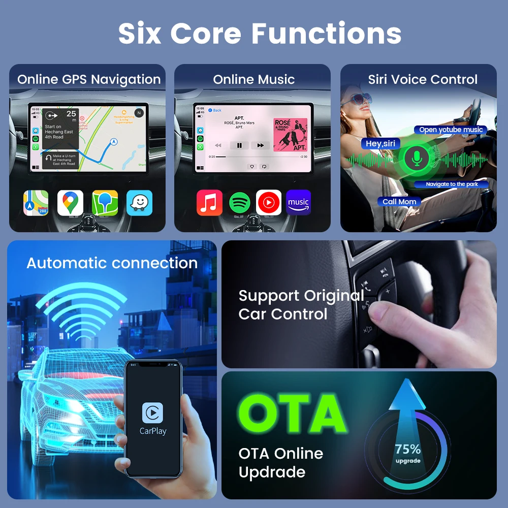 HEYINCAR Baidu Carlife to Wireless Carplay Smart Box for Hyundai Kia Toyota Honda eNS1 eNP1 CRV HRV URV map navigation spotify - Image 4