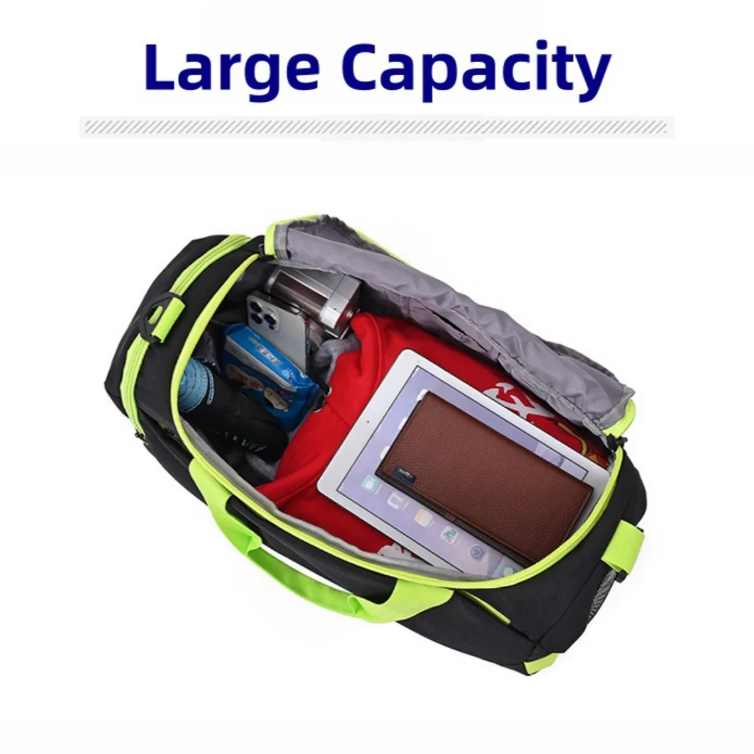 Bolsa de gimnasio impermeable con separación en seco y húmedo, bolso de viaje para Fitness, bolso de Yoga de gran capacidad, bolsa de lona deportiva