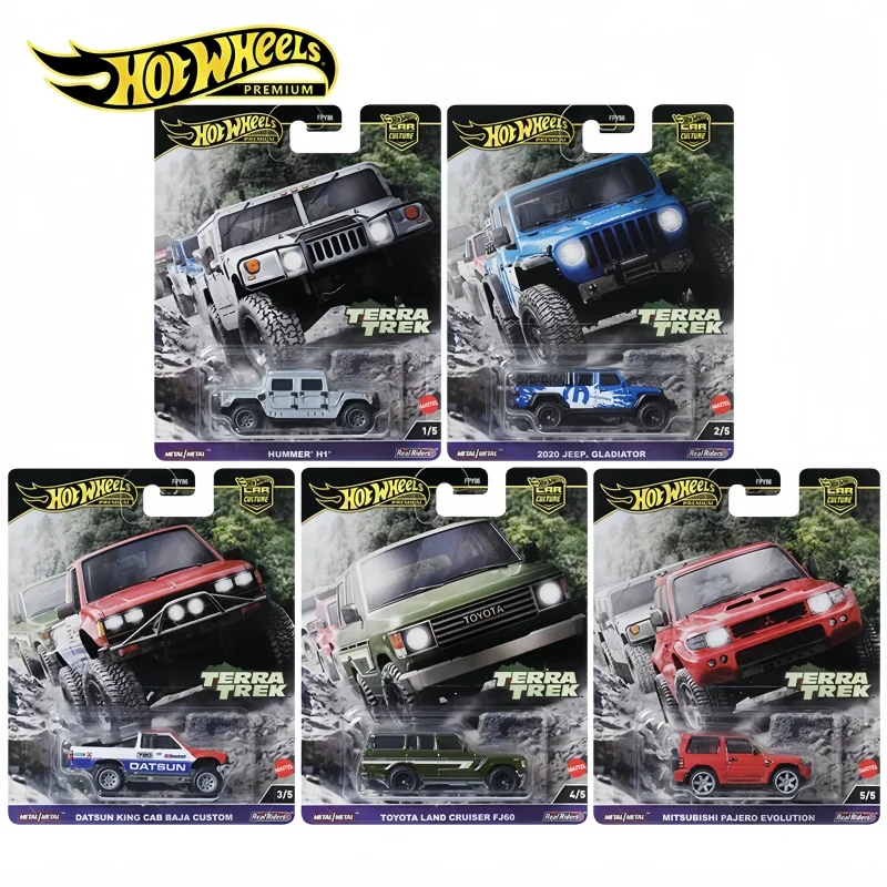 

Новый Mattel Hot Wheels 1:64 Car Culture Terra Trek 5 Cars Set Jeep Hummer Toyota Alloy Литая под давлением модель автомобиля Игрушки FPY86 Игрушка