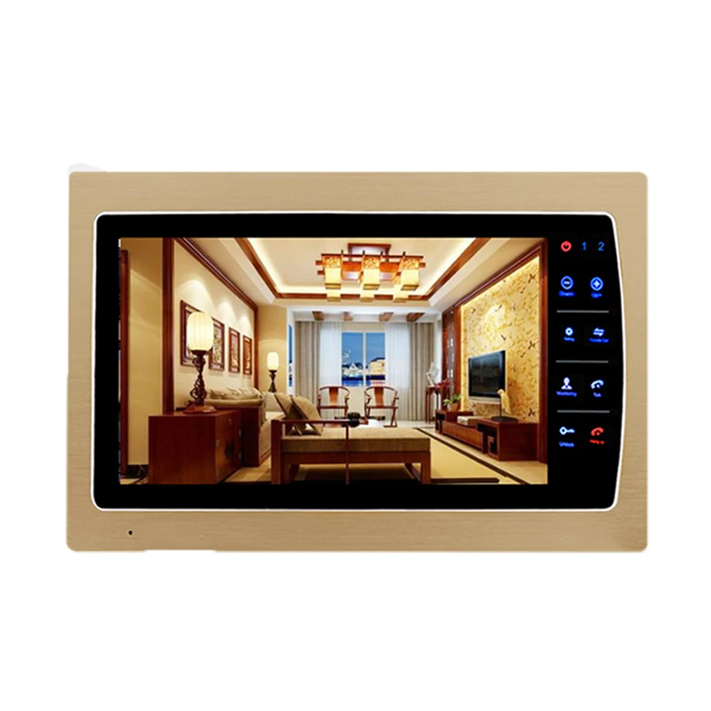 Homefong Video Door Phone Intercom Indoor Monitor CVBS  Record Unlock Talk Call Transfer  7 inch Touch Button