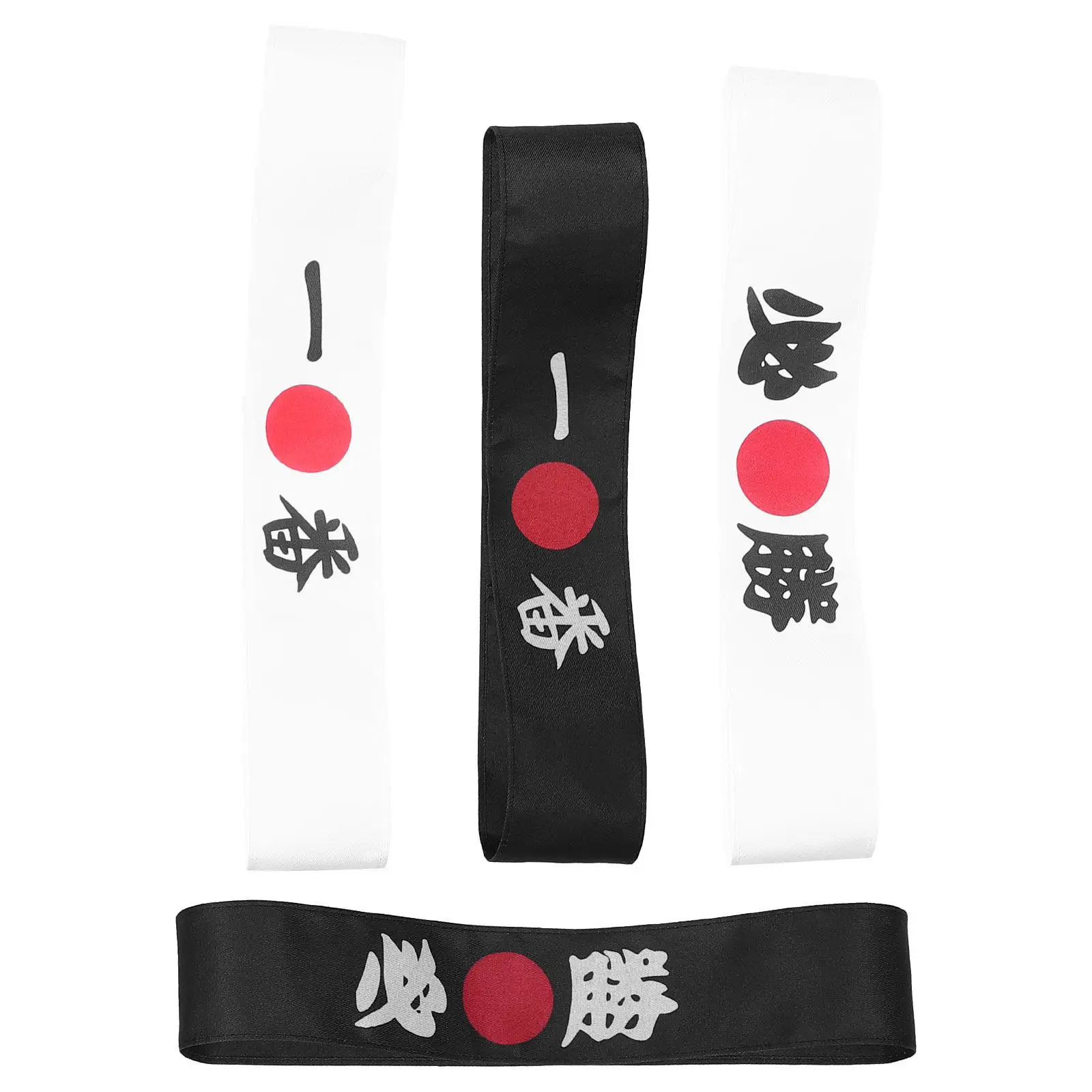 

Набор из 4 японских повязок на голову (Хачимаки) для суши-шефов, карате, ниндзя, традиционного стиля бусидо, впитывающие, для кулинарии и боевых искусств