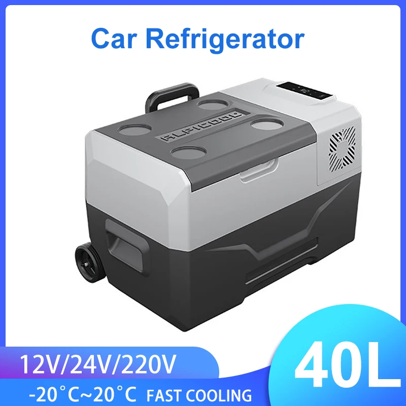 40L Alpicool Car Refrigerator 12V24V Portable Mini Fridge Compressor Freezer Outdoor Picnic Cooler 220V Home Use Truck Travel