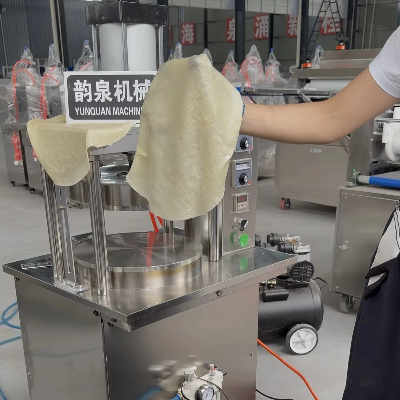 Commercial Electric Pancake Maker Automatic Chapati Press Roti Machine Stainless Steel Pancake Rolling Machine