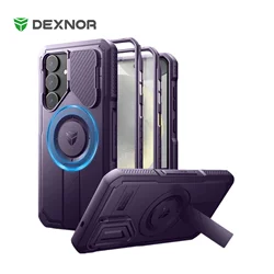 For Samsung Galaxy S25/S25 Plus/S25 Ultra Shockproof Case with Built-in Sliding Camera Cover Built-in Screen Protector Kickstand