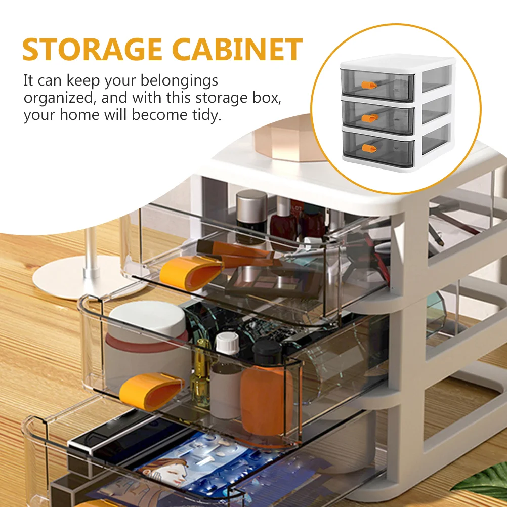 Three Tier Lockers Cabinet Pantry Shelves Small Storage Bins Drawer Style Case Home Accessory Desktop Container Shelf Office