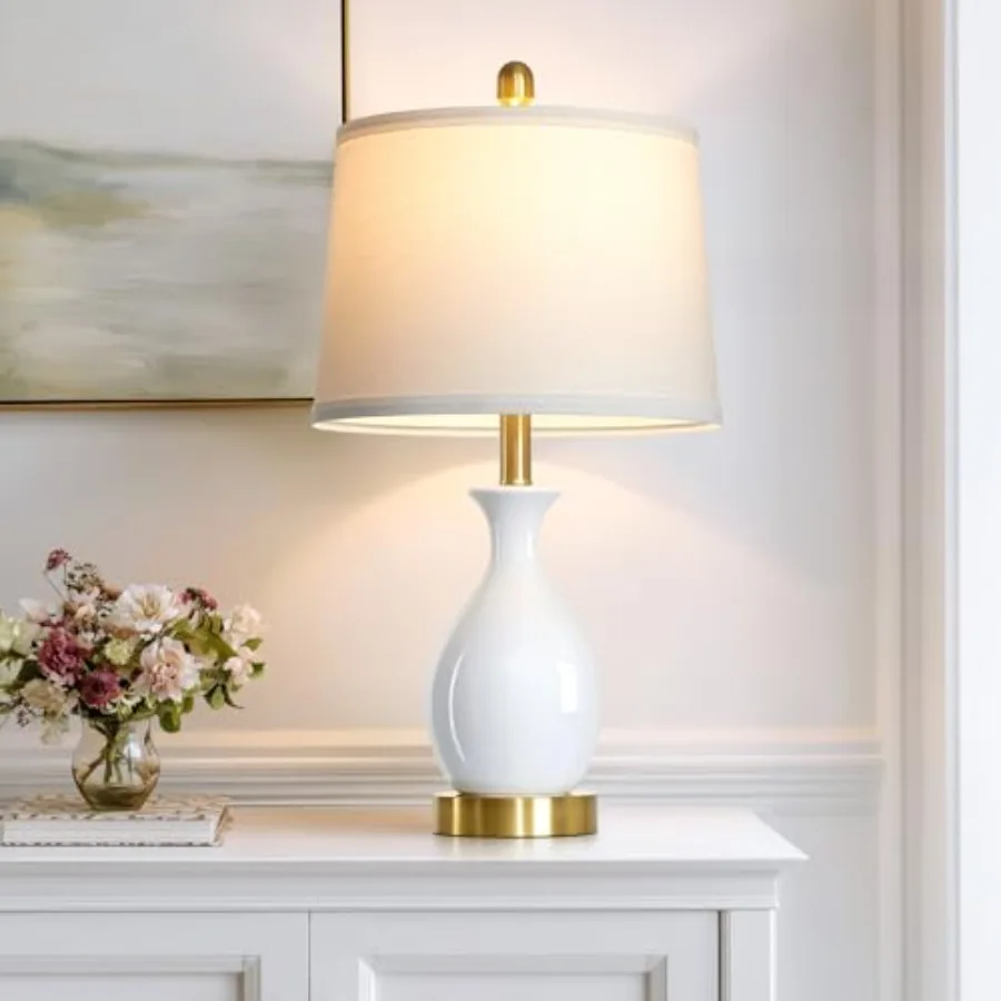 

24" Bedside Table Lamp for Bedroom Modern Classic Ceramic Lamp for Living Room Small Table Lamps for Nightstand and End Table