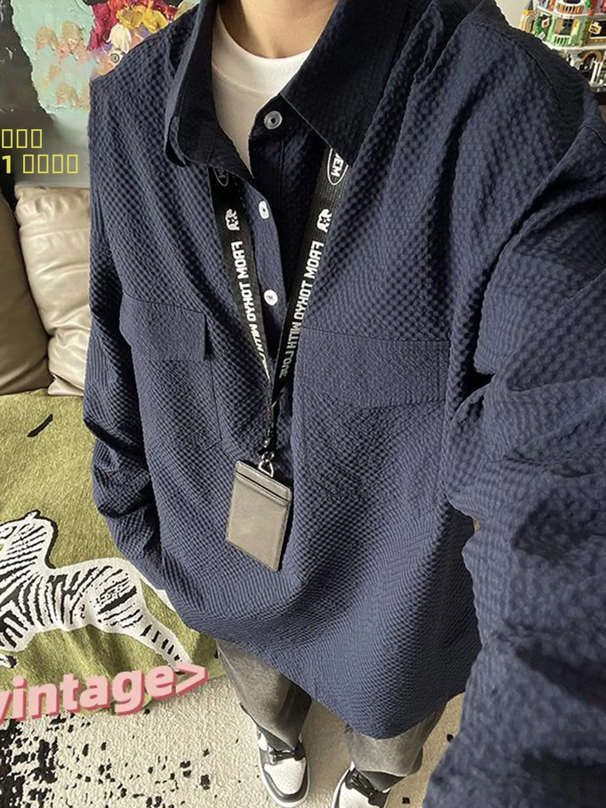 

Мужская рабочая одежда Stand Fit Long Sve Bubble irt Royal Blue irt Cleanfit, верхние пуговицы, полиэстер Ice Sensation